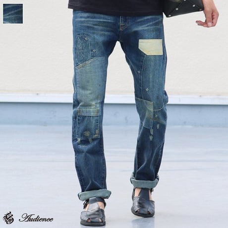 【RE PRICE/価格改定】[AUD3297] Audience 68'sヴィンテージ加工タイトフィットストレートセルヴィッチデニムパンツ