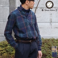 タイプライター 大判チェック ルーズFIT 裏前立 レギュラーカラー L/Sシャツ【MADE IN JAPAN】『日本製』/ Upscape Audience [AUD6173]