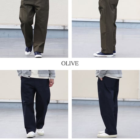 グリストーンW 綿ナイロン高密度ギャバ ベイカー ワイドパンツ【MADE IN JAPAN】『日本製』/ Upscape Audience [AUD3483]