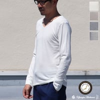【RE PRICE/価格改定】[AUD1144] Upscape Audience ガラガラ紡Vネック長袖カットソー