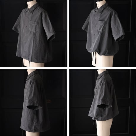 ピグメント 馬布 (ホースクロス) ドローコード バルーン オープンカラー ハーフスリーブシャツ / Audience /AUD6630