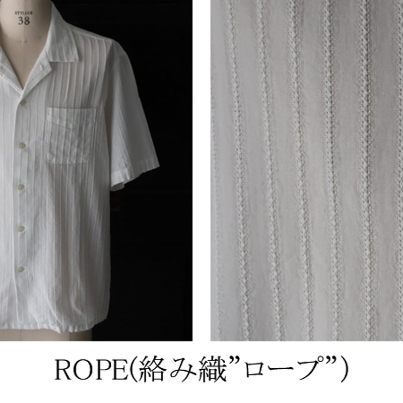 レノクロス（からみ織）オープンカラー ハーフスリーブシャツ[AUD6638