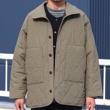 Teflon（テフロン）耐水撥水コットンタッチナイロン ウェーブキルト スタンドジャケット【MADE IN JAPAN】/ Upscape Audience [AUD7204]