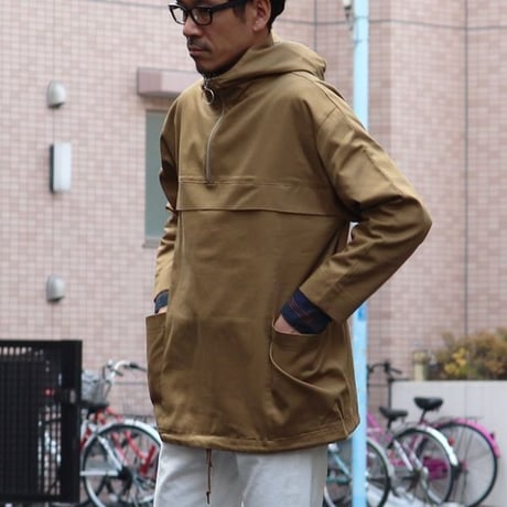 グロッシーツイル ガーデニングツールポケット アノラックハーフZIPパーカー【MADE IN JAPAN】『日本製』/ Upscape Audience [AUD7006]