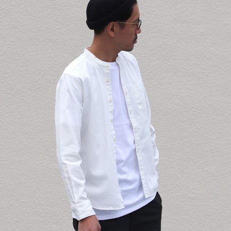 【RE PRICE / 価格改定】バンドカラー長袖シャツ/Upscape Audience [AUD1864-Off White OX]