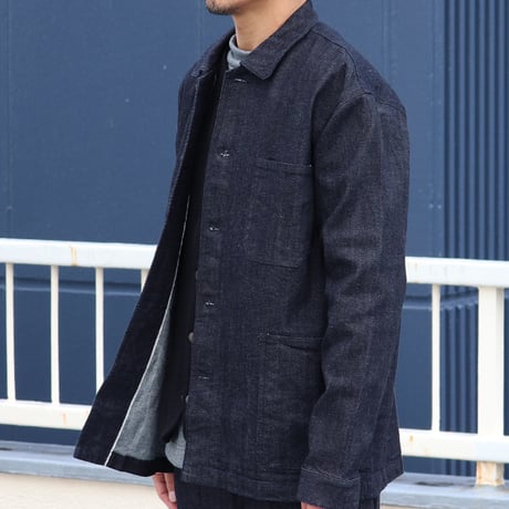 「備後」 10.5oz セルヴィッチ 青耳ストレッチデニム カバーオールジャケット【MADE IN JAPAN】『日本製』【送料無料】/ Upscape Audience [AUD7217]