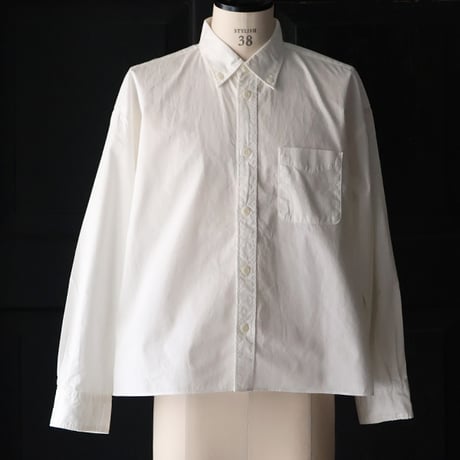 「遠州」7オンス チノクロス ボタンダウン ボクシー クロップド 長袖シャツ【MADE IN JAPAN】/ Upscape Audience [AUD6666]