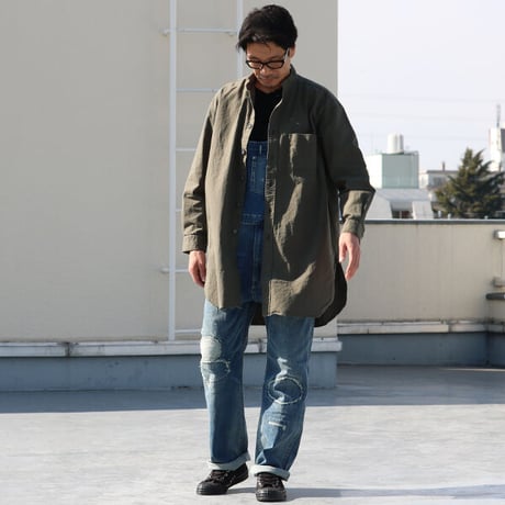 綿麻ビンテージソフトキャンバス Aライン ローマシャツコート【MADE IN JAPAN】『日本製』/ Upscape Audience [AUD7133]