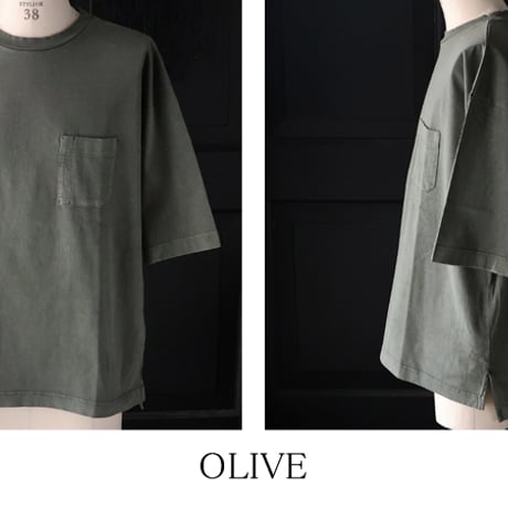 ピグメント 米綿（USAコットン）16/-天竺（8.45オンス）グラスポケ付き クルーネック ハーフスリーブ ボクシー Tシャツ / Audience [AUD6623]