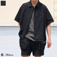 ピグメント 馬布 (ホースクロス) ドローコード バルーン オープンカラー ハーフスリーブシャツ / Audience /AUD6630