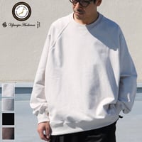 「尾州」16オンス ハードコンパクト ヘビー裏毛 ラグラン XL ガゼットクルーネック スウェット【MADE IN JAPAN】 / Upscape Audience [AUD6309]