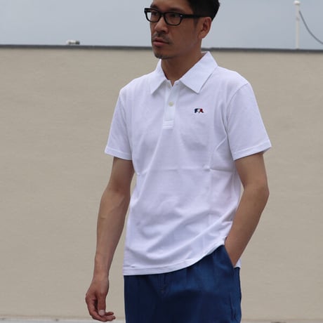 【RE PRICE/価格改定】[AUD1501] Upscape Audience 鹿の子3色ゾウ刺繍ワンポイントレギュラーカラー半袖ポロシャツ