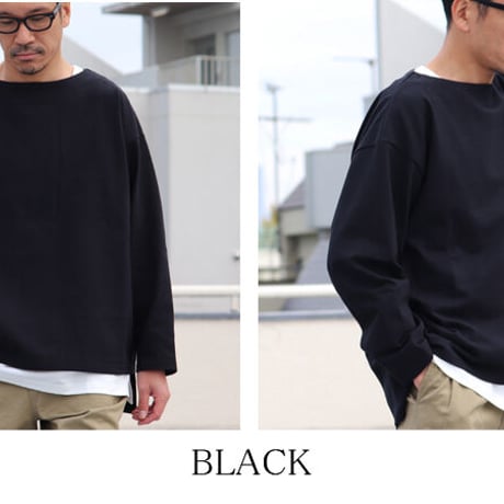 Basque10オンス（バスク天竺）フレンチボーダー ボートネック BOX Tee/ Upscape Audience[AUD6256]