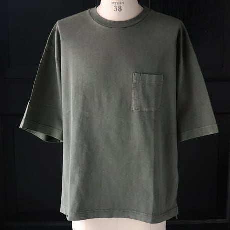 ピグメント 米綿（USAコットン）16/-天竺（8.45オンス）グラスポケ付き クルーネック ハーフスリーブ ボクシー Tシャツ / Audience [AUD6623]