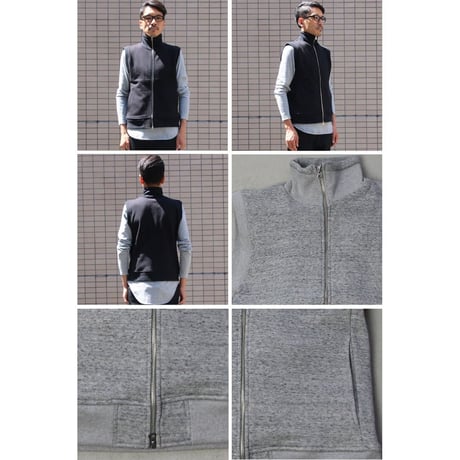 [AUD2746] Upscape Audience ヘビーウェイト裏毛スタンドZIP ベスト
