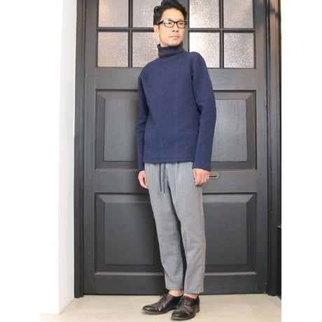 [AUD1811] Upscape Audience ケーブル裏毛タートルネック長袖スウェット