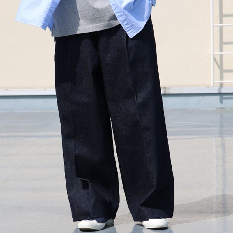 赤耳（セルヴィッチ）インディゴデニム 1タックワイドパンツ 【MADE IN