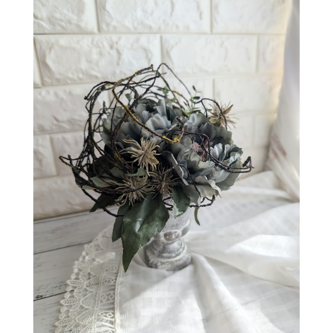 シャビーシックな芍薬のアレンジ 【光触媒加工】 造花 アーティ