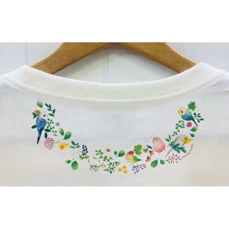 レディースTシャツ☆小鳥のリース