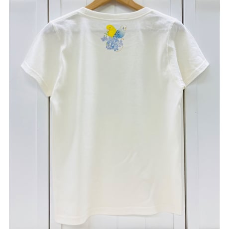 レディースTシャツ☆クレマチスとセキセイ