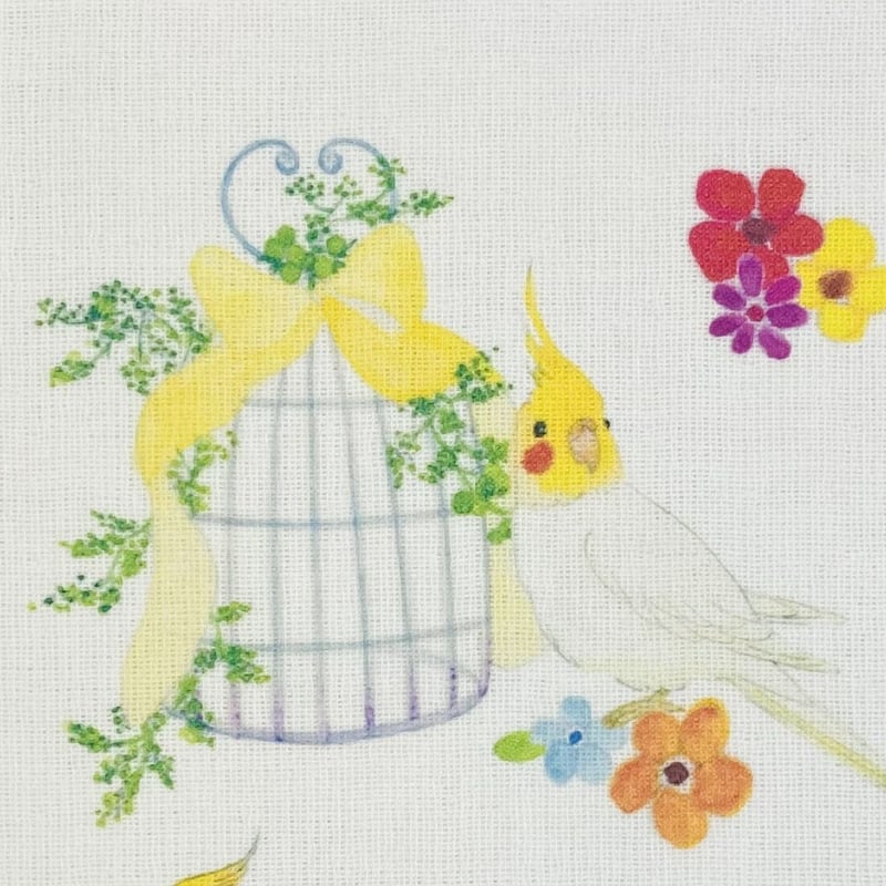 未使用品◎ヴェルサーチ スカーフ 大判ハンカチ インコ オウム 鳥 未使用品◎ヴェルサーチ スカーフ 大判ハンカチ インコ オウム