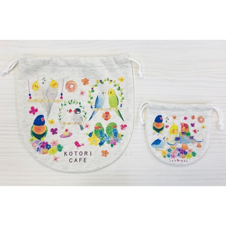 ミニ巾着☆ことりカフェの鳥さんたち
