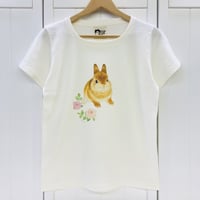 レディースTシャツ☆薔薇とうさぎ