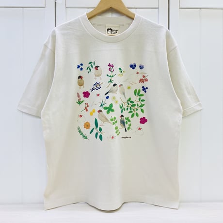 ビックTシャツ☆ボタニカル文鳥