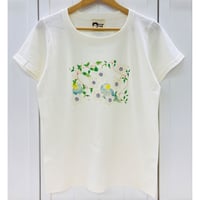 レディースTシャツ☆クレマチスとセキセイ