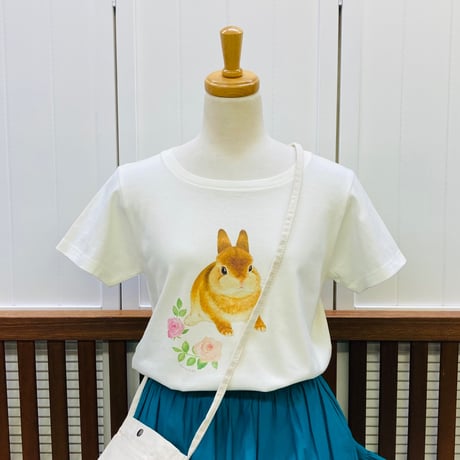 レディースTシャツ☆向日葵とオカメ