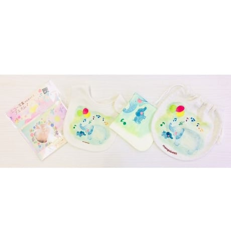 モンゴベス×アルバムえほん☆コラボアイテム☆ガーゼハンカチ【ぞうさん】