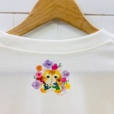 長袖Tシャツ☆フラワーネコ