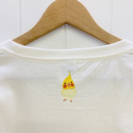 レディースTシャツ☆ボタニカルことりシリーズ☆青花とオカメ