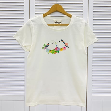 レディースTシャツ☆フラワーシリーズ☆シマエナガちゃん