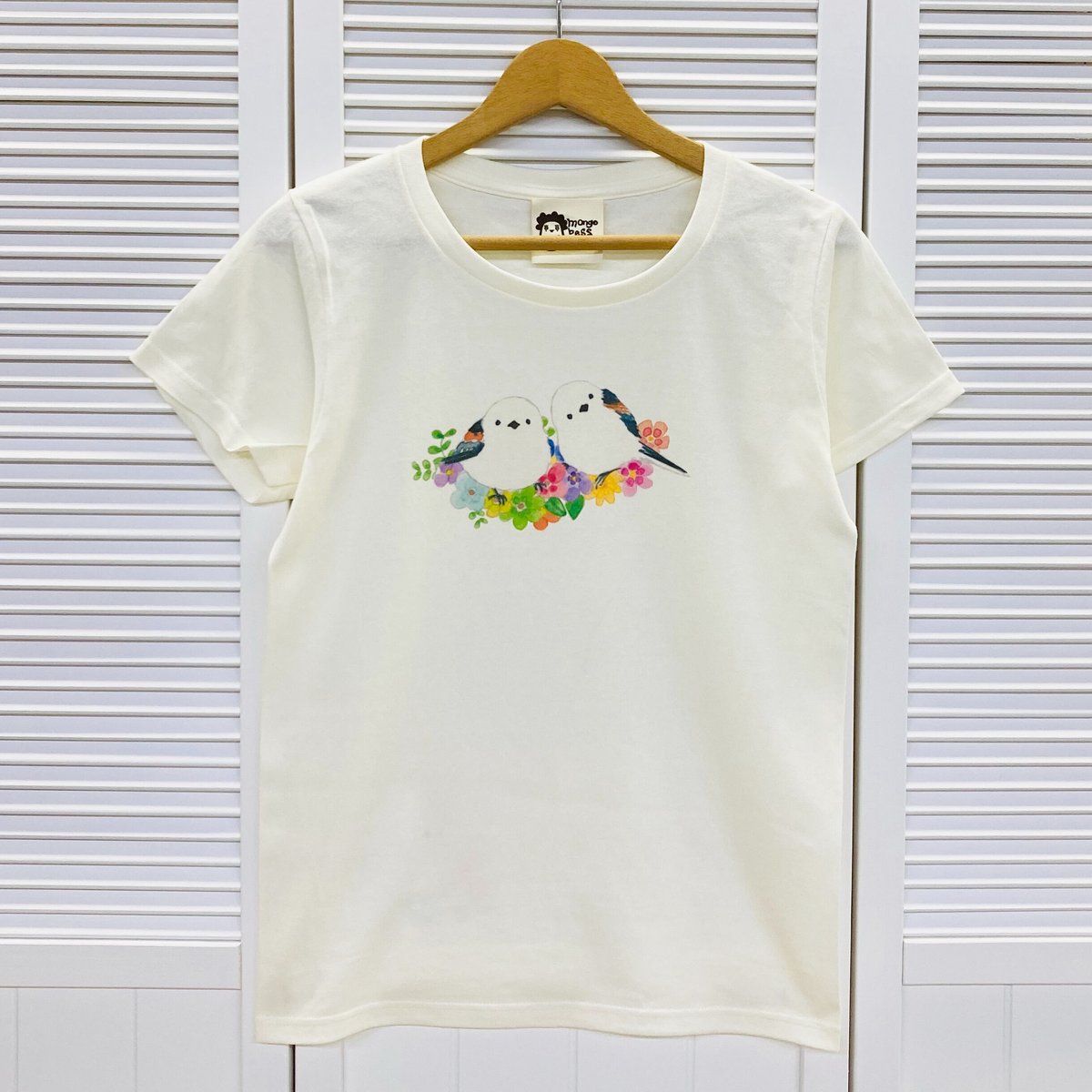 レディースTシャツ☆フラワーシリーズ☆シマエナガちゃん | mongobess