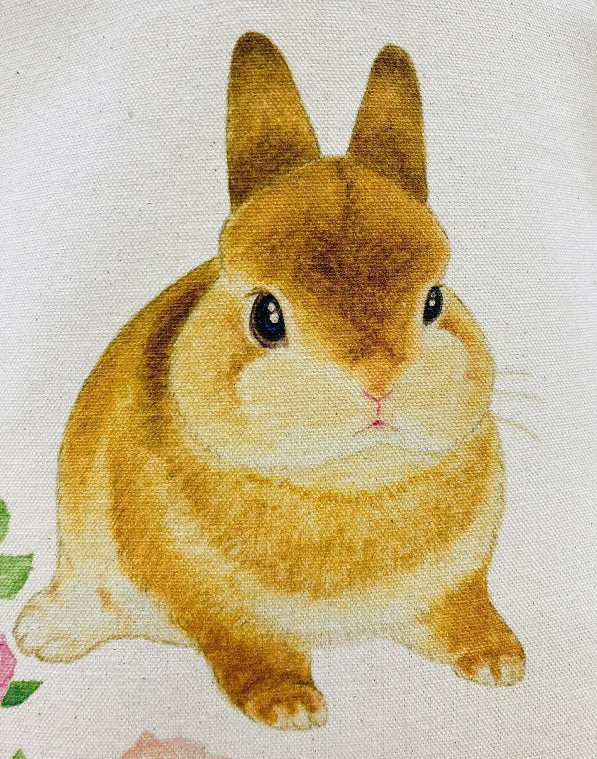 バラうさぎ キャンバストートバックM☆薔薇とうさぎ | mongobess