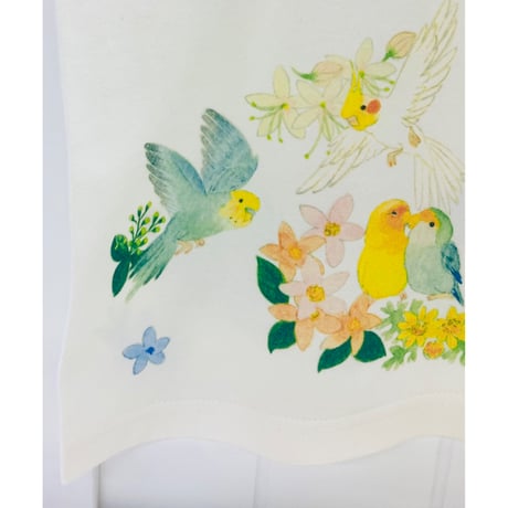 レディースTシャツ☆ラウンドことりパラダイス