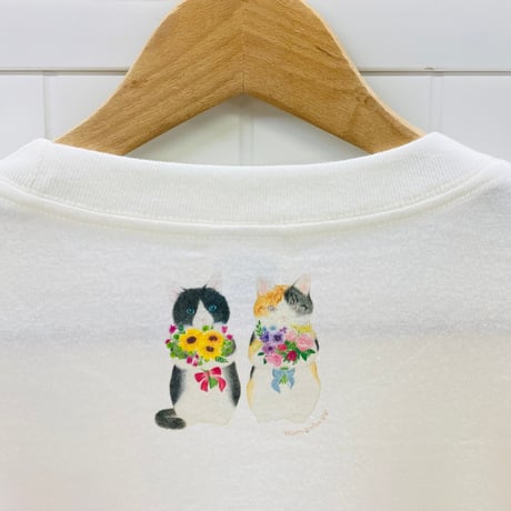 長袖Tシャツ☆花束猫