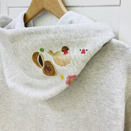 プルパーカー☆和菓子と文鳥さん