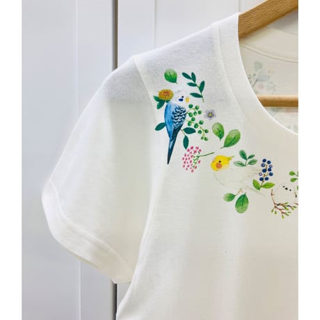 レディースTシャツ☆小鳥のリース