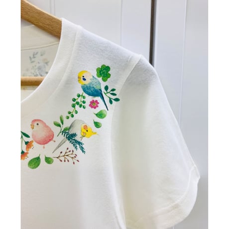 レディースTシャツ☆小鳥のリース
