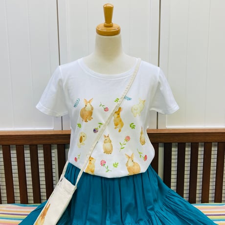 レディースTシャツ☆フラワーネコ