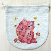 巾着大☆ピンク猫