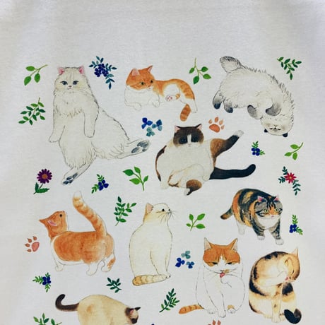 ビックTシャツ☆ボタニカル猫