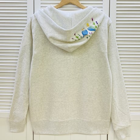 ジップパーカー☆ボタニカルシリーズ☆ラベンダーとセキセイ
