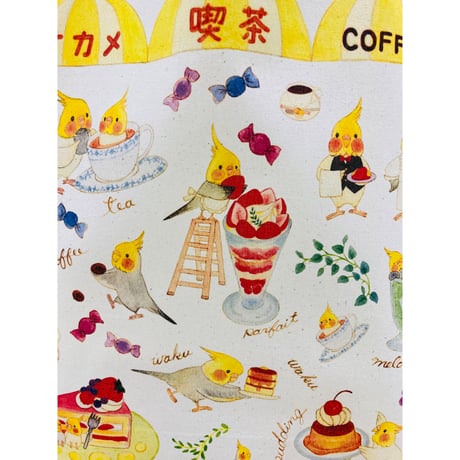 巾着トートM☆オカメ喫茶