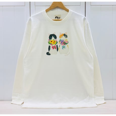 長袖Tシャツ☆花束猫