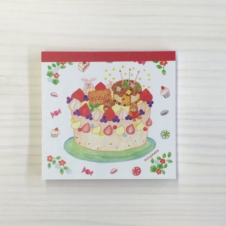 スクエアカットメモ☆くまうさケーキ