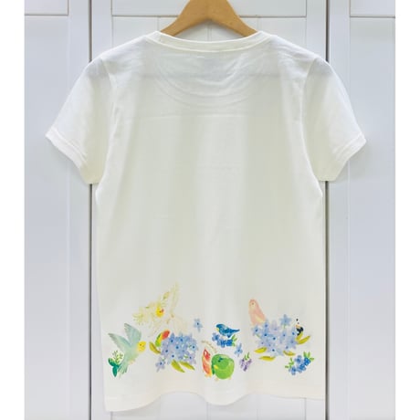 レディースTシャツ☆ラウンドことりパラダイス