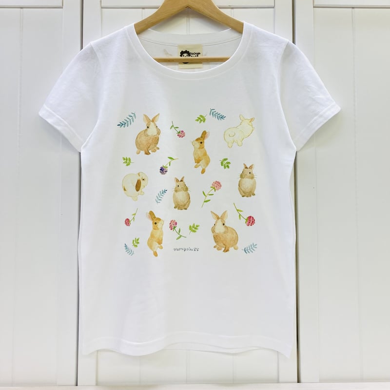 malbon ウサギイラスト Tシャツ ホワイトM malbon ウサギイラスト T